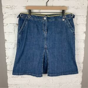 Ted Baker Denim Jean Y2K Vintage Skirt Rivet Pleated 5 Large